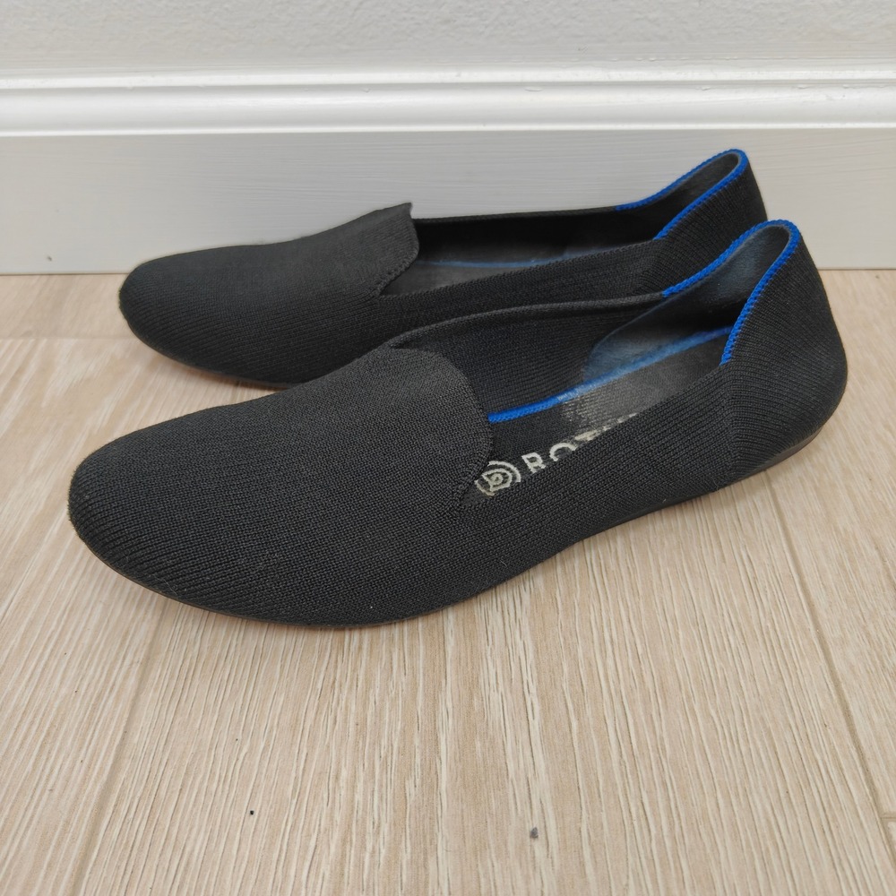 Rothy's Womens The Loafer 8 Black Knit Round Toe Sustainable Quiet Luxury - Picture 5 of 9